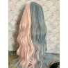 Wig Pullip ondulé bicolor rose et bleu