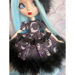 Wig Pullip lisse sans frange bleu