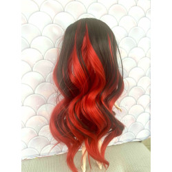 Wig Leeke grosse tresse rouge et noir