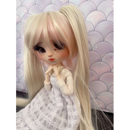 art Wig a couette amovible Leeke blonde et rose