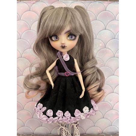 MIX wig a couette amovible Leeke RoyalGray et PinkCocktail