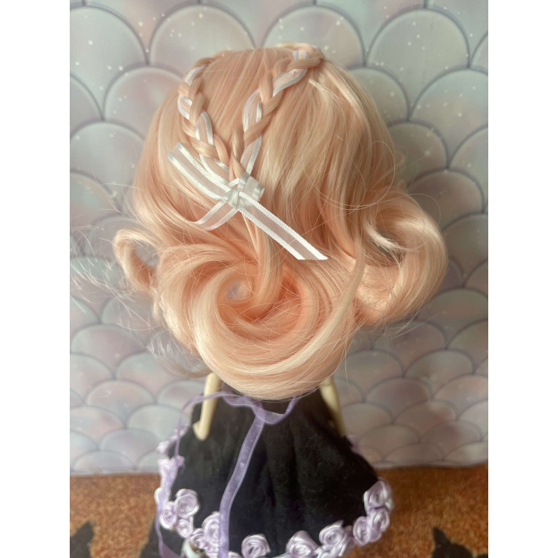 Wig Leeke PeachPink courte bouclé