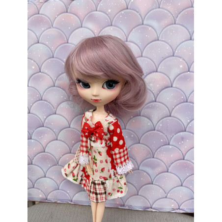 Wig Leeke LavenderRose courte bouclé