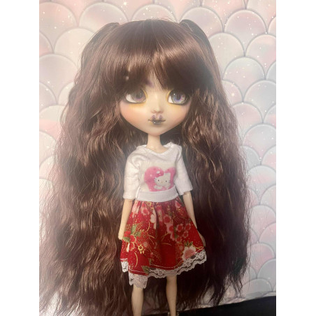 Wig Leeke a couette amovible ondulé ChocoBrown