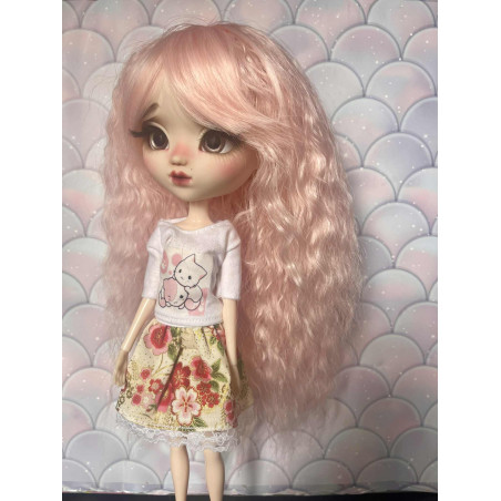 Wig Leeke PeachPink ondulé
