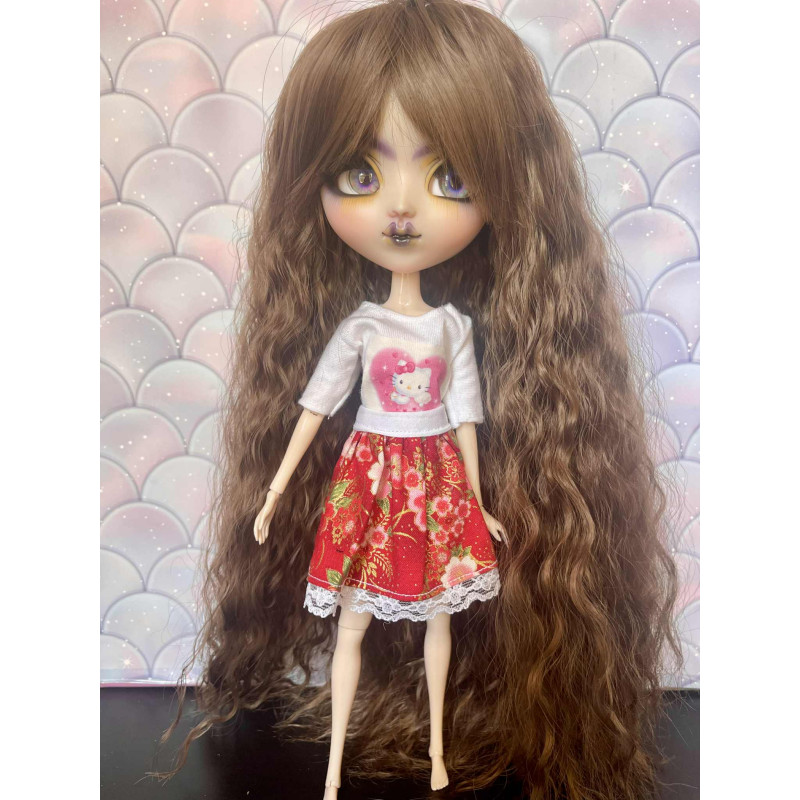 Wig Leeke  ondulé Maroon