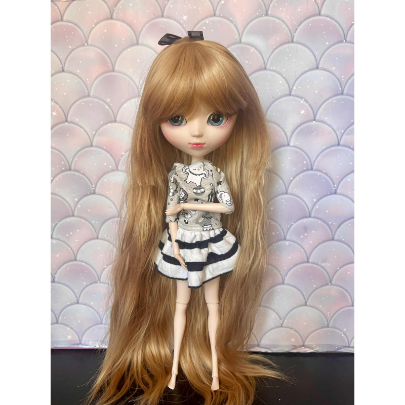 Wig Leeke SandyBrown ondulé petit noeud