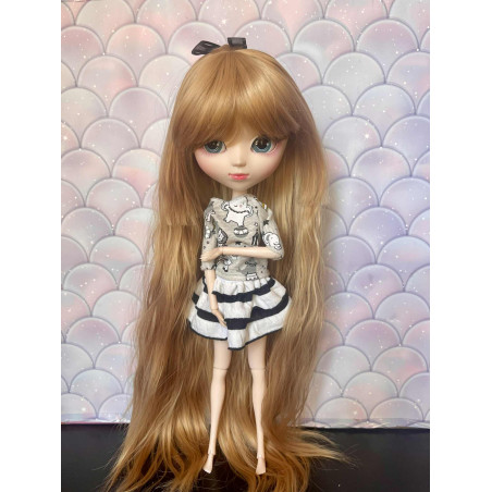 Wig Leeke SandyBrown ondulé petit noeud