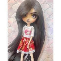 Wig Leeke NaturalBlack longue lisse