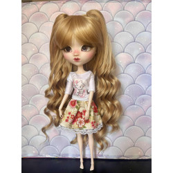 Wig Leeke a couette amovible SandyBrown bouclé