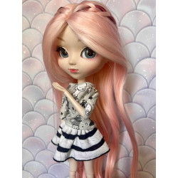 Wig Leeke PeachPink extra longue sans frange