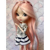 Wig Leeke PeachPink extra longue sans frange
