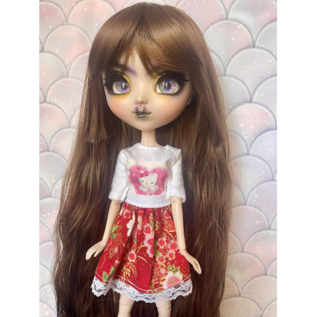 Wig Leeke  ondulé Maroon