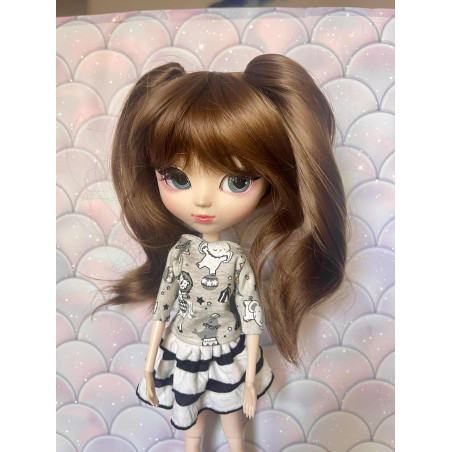 Wig Leeke a couette amovible courte Maroon