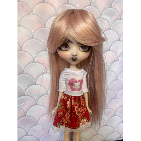 Wig Leeke PinkCocktail mi-longue lisse