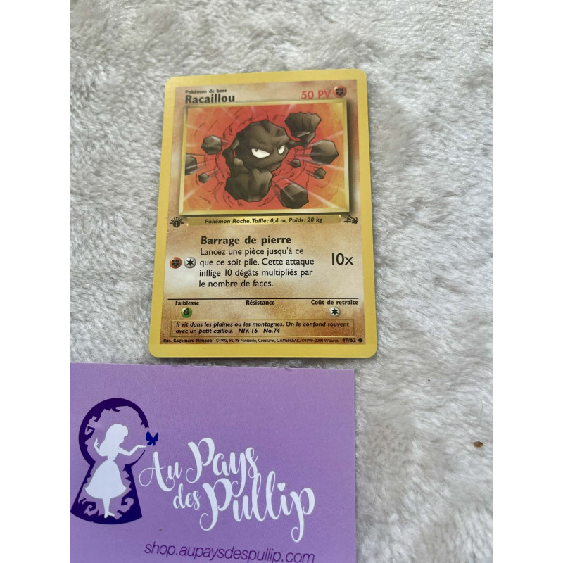 Carte Pokémon Racaillou 47/62 - Fossile Edition 1