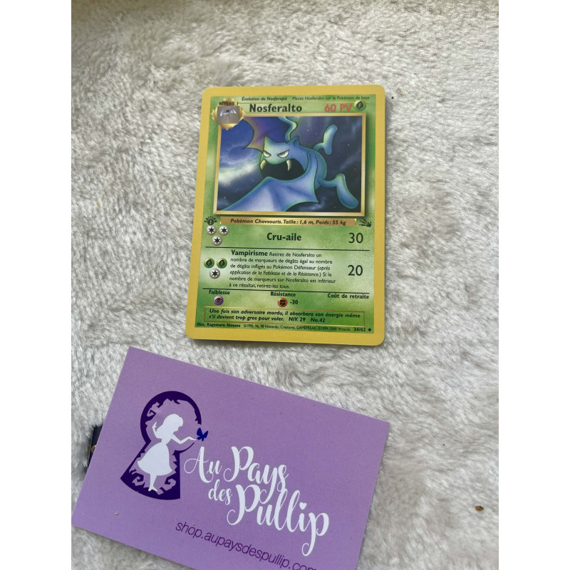 Carte Pokémon Nosferalto 34/62 - Fossile Edition 1